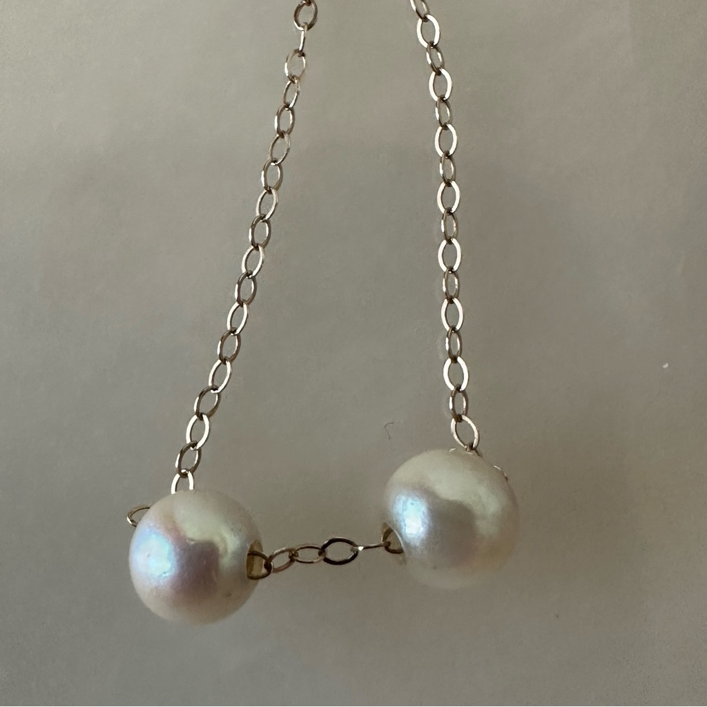 10k Solid Gold Pearl Necklace
